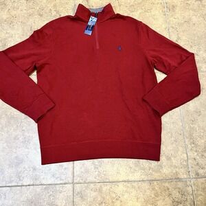NWT Polo Ralph Lauren Red Quarter Zip Sweater Mens Size Medium